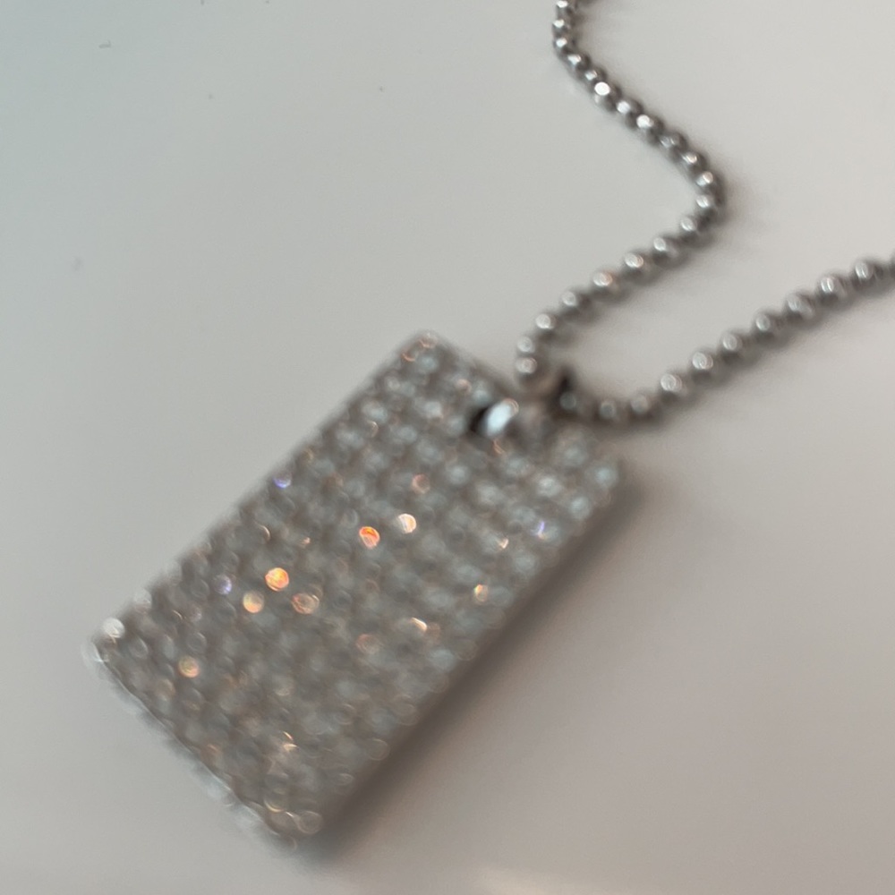 Vintage Rectangular Tiny Rhinestone Necklace - image 6